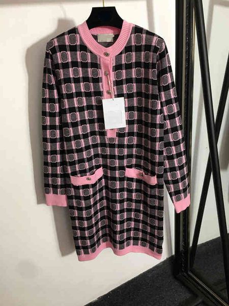 

casual dresses european station autumn and winter collisional wool woven dress 54dq, Black;gray