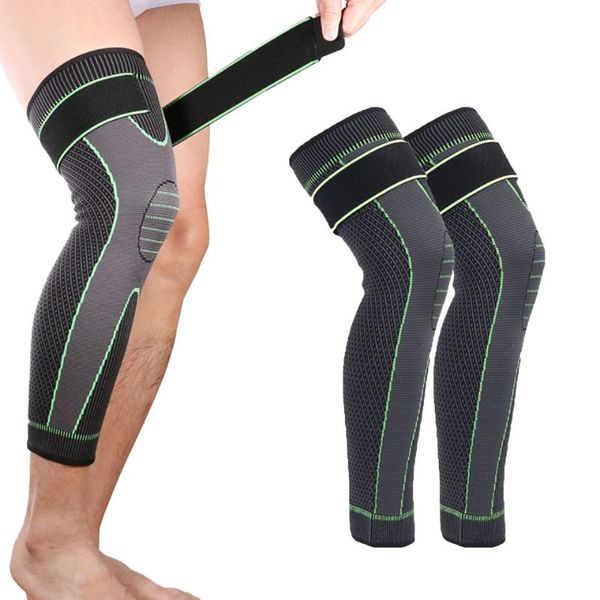 

elbow & knee pads 1 pcs sports lengthen pad pressurized elastic leg sleeve bandage fitness support warmth protector, Black;gray