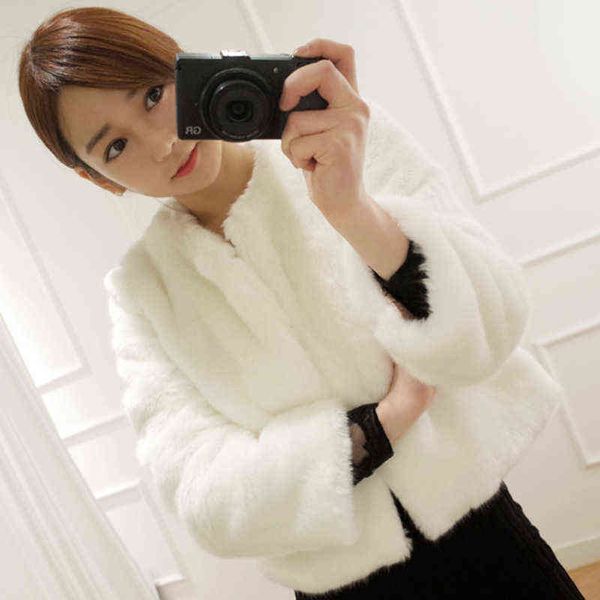 

creative imitation fur coat autumn and winter short korean rex rabbit plush rabbit 211207, Black