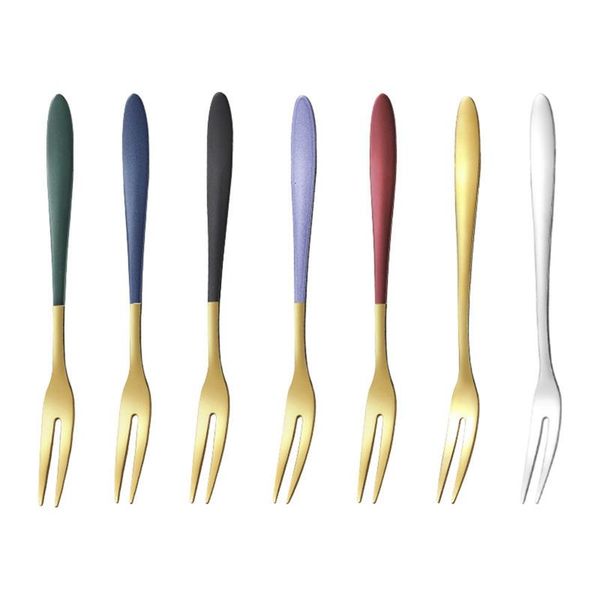 

forks fruit fork luxury stainless steel gold cake dessert lovely mini used for in party snail restaurant