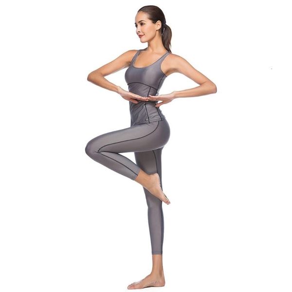 

women's tracksuits suit leggings women sports gym pants ladies yoga clothing set ropa deportiva mujer #ss, Gray