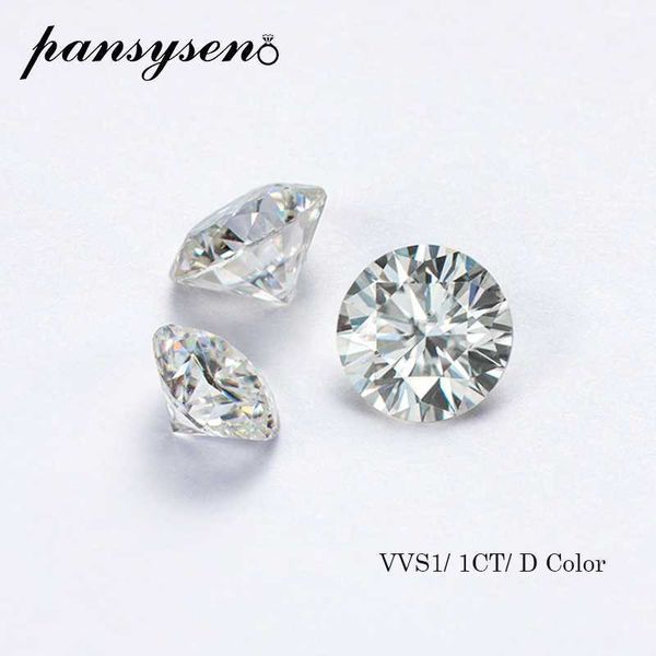 Pansysen 6.5mm Круглый разрез 1CT 100% Natural Moissanite VVS1 D Цвет свободных драгоценных камней DIY Настраивание ювелирных изделий с GRA сертификат H1015