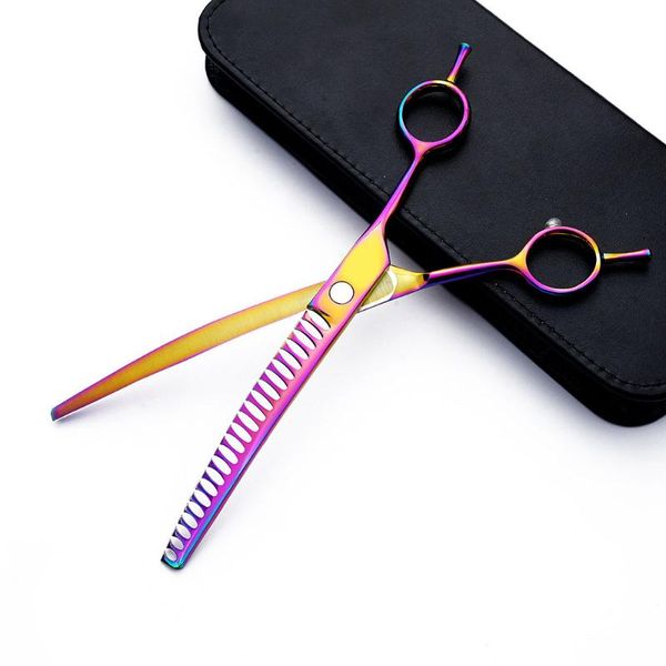 

hair scissors 7" 8" under curved pet dog high-end japan 440c thinning shears dogs cats grooming trimming tools tesoura