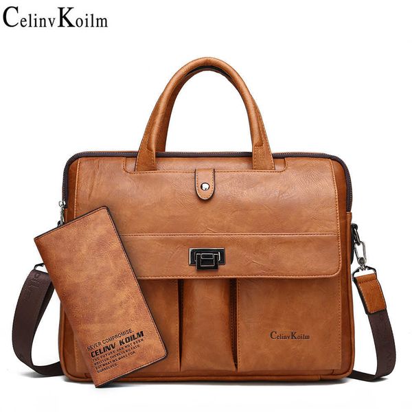 

cleinv koilm business travel handbag office business male bag for a4 files man briefcase big size 14 inches lapbags tote bag 211011