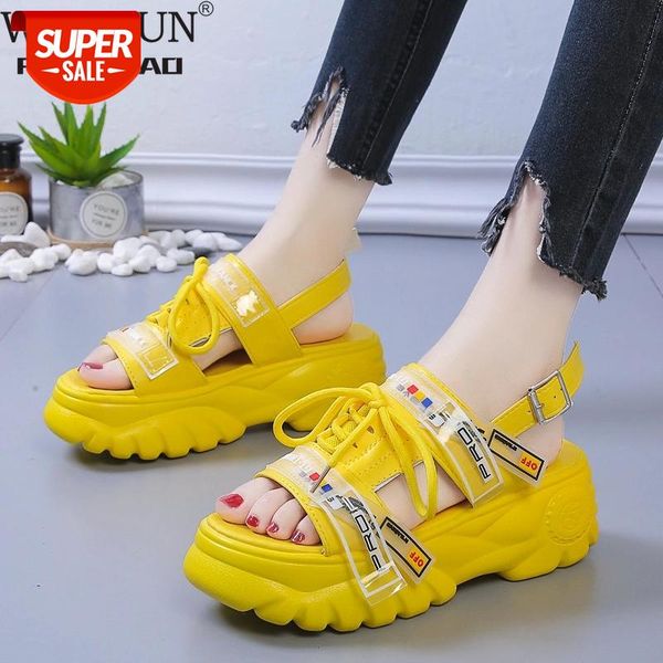 

wdhkun ankle-wrap chunky heel sandals women shoes wedge high heels platform ladies buckle colorful woman #vd7b, Black