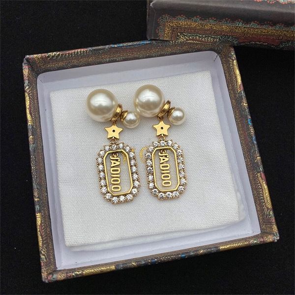 

pearl pendant hollow out women's style women's earrings, Black