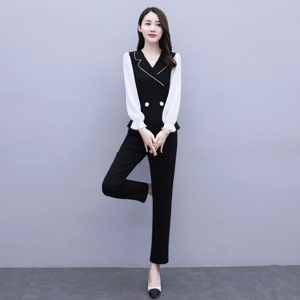 

dress autumn of two western-style 2021 small fashion suit is high professional wear, Black;gray