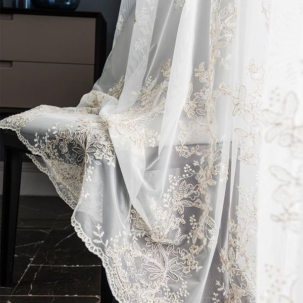 

curtain & drapes curtains for living dining room bedroom lace princess light luxury three-dimensional embroidery high-end french simple