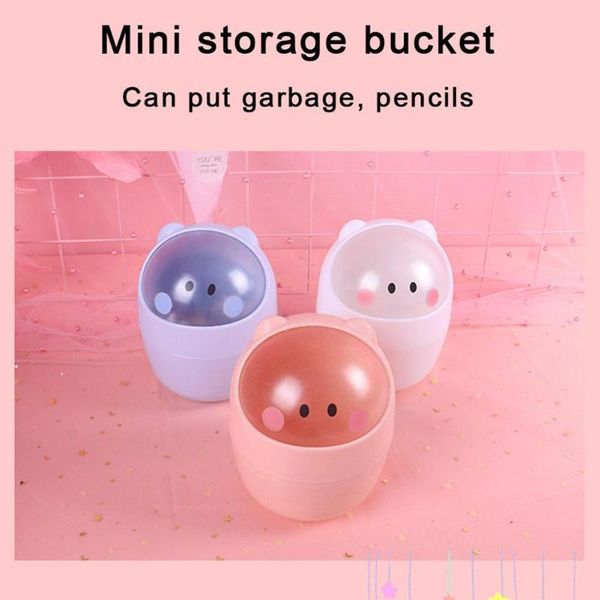 

waste bins cute mini desktrash can creative with lid bedside debris cartoon small bedroom office bin bucket home storag i4d3