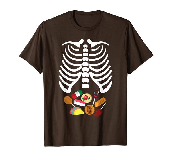 

skeleton x-ray rib cage mexican candy t-shirt, White;black