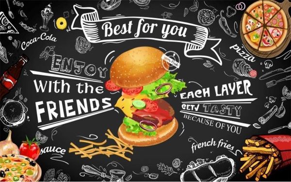 

wallpapers custom size 3d po wallpaper mural living room bed hamburger snack bar picture sofa tv backdrop for wall