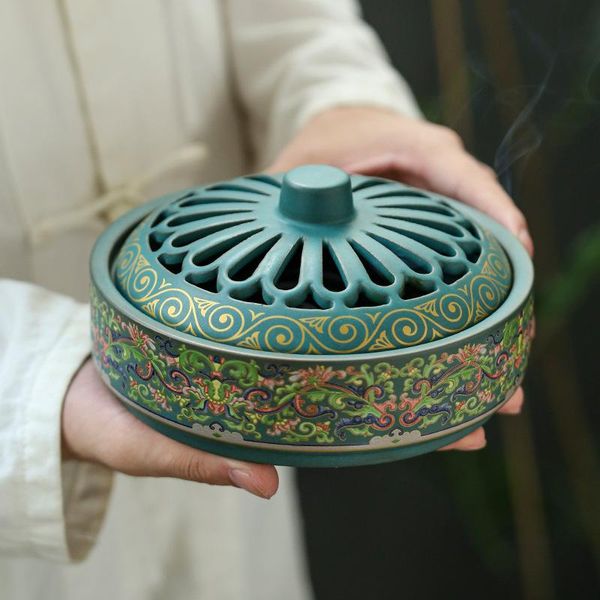 

fragrance lamps extra large incense burner, ceramic mosquito repellent indoor enamel burner