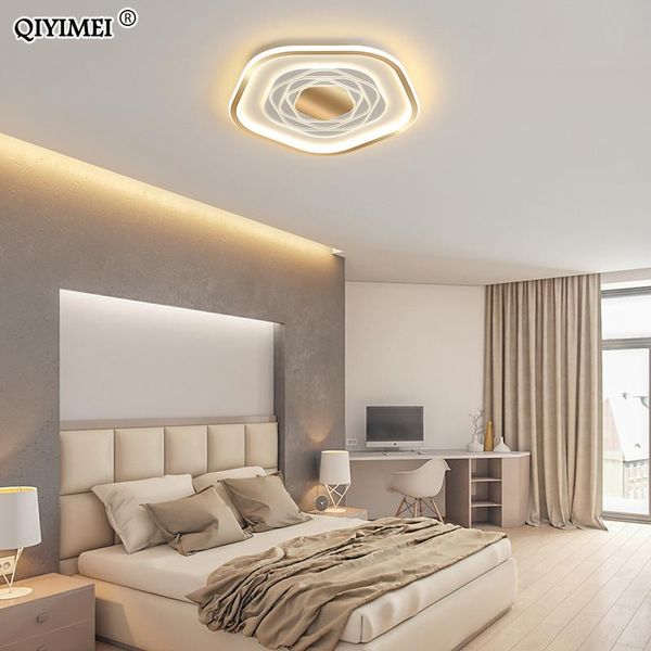 

modern led ceiling lights dimmable indoor lamps for bedroom living children room aluminum acrylic lustre lighting input 90-260v