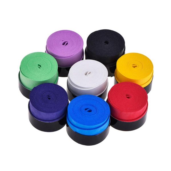 

sweatband 10pc sticky smooth adhesive sweat absorbing grip tape overgrip for badminton squash racket and fish rubber (random col, Yellow;black
