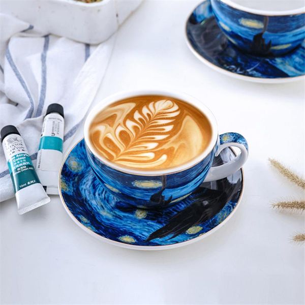 

cups & saucers europe ceramic cup and saucer sets creative art oil painting coffee set party afternoon tea teacup home decor accessories