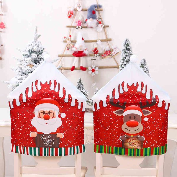 

new printed cartoon old man snowman stool christmas hat chair cover home decoration