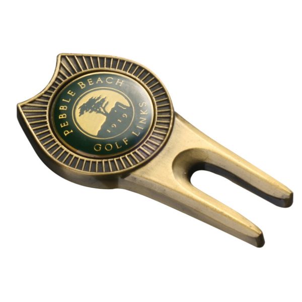 

factory [production] green metal golf zinc alloy gold plated fork