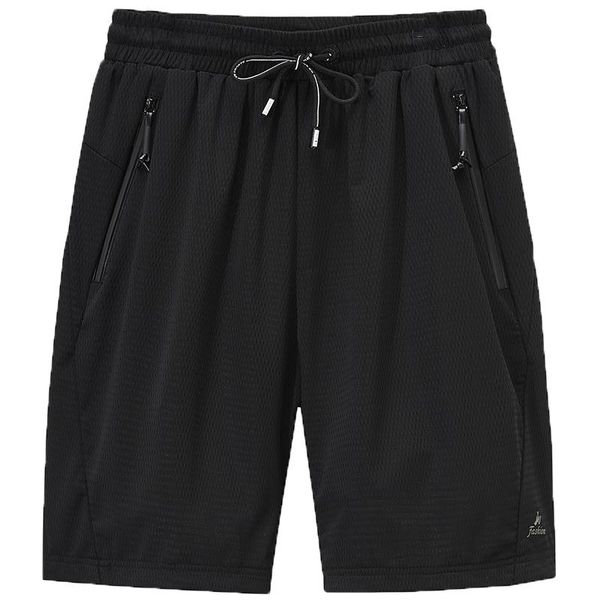 

men's shorts mesh elastic summer breeches 6xl big size clothing nylon black grey sweat plus, White;black