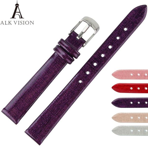 

watch bands alk watchband 12mm band for watches genuine cow leather strap women fashion bracelet wristband, Black;brown