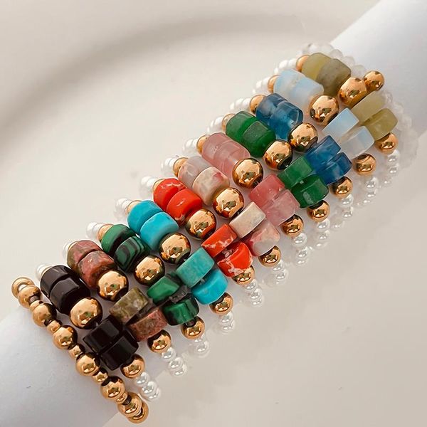 

wedding rings korea fashion vintage colorful natural stone for women girls simple geometric aesthetic jewelry accessories christmas gift, Slivery;golden