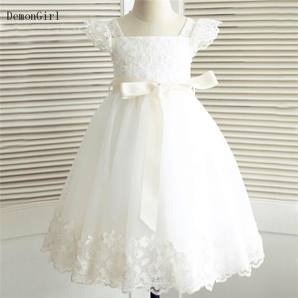 

girl's dresses white lace applique flower girl cap sleeves little princess dress for birthday first communion gown, Red;yellow