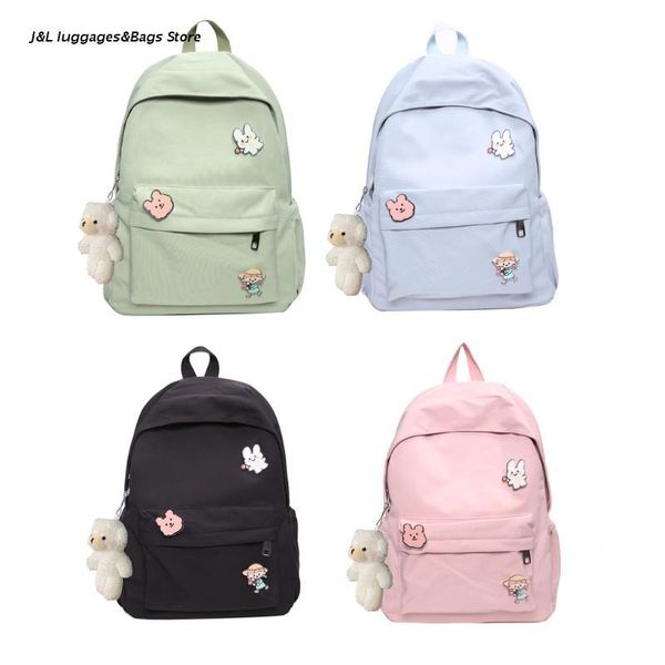 

school bags m68c backpacks women solid color shoulder bag nylon teenage girl