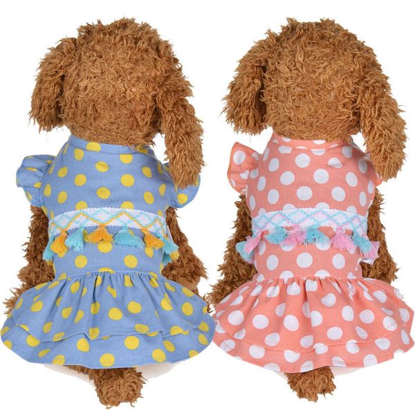 

pet summer clothes dog spring and dot lace skirt pet