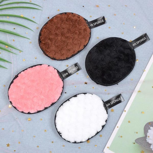 

sponges, applicators & cotton 1pc reusable cleaning pads wipe facial makeup remover puff double layer face towel microfiber cloth sponge