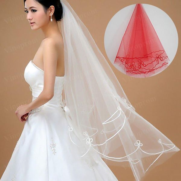 

bridal veils tulle 1.5m white ivory red veil wedding, Black