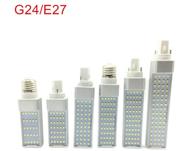 Bulbos do diodo emissor de luz de 7W 9W 11w 13w 15w luzes da luz horizontal da luz do milho da tomada de E27 G24 85-265V