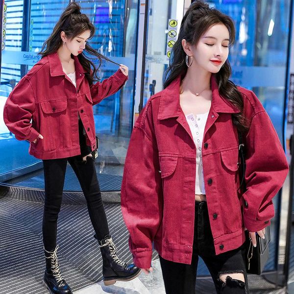 

women's jackets solid jean jeans jacket for women loose casual coats female outwear denim feminine chaqueta mujer coat autumn, Black;brown