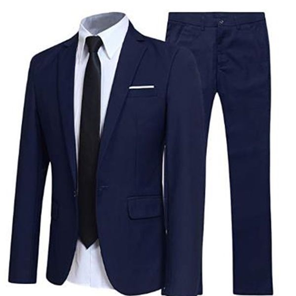 

men's suits & blazers thin adjustment 2 suit for man a casual/formal button/wedding tuxedo jacket + pants 012t, White;black