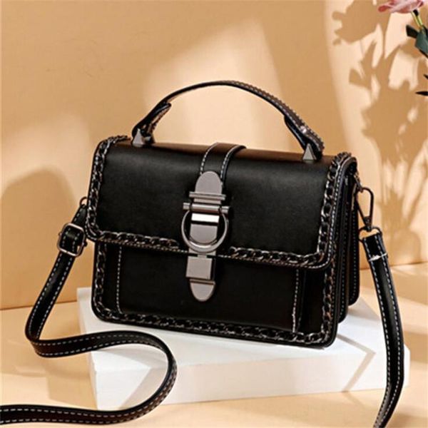 

evening bags retro small square bag 2021 fashion shoulder stitching chain multi-layer portable messenger