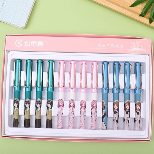 

youxuan cartoon 12 piece ef iridium nib set fashionable primary and secondary school students practicing writing pen