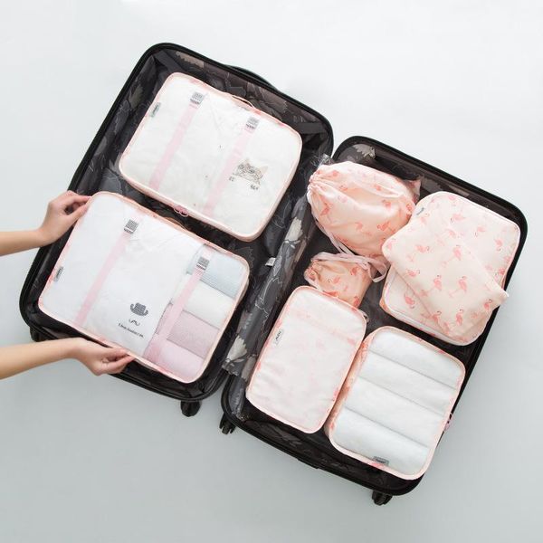 

duffel bags travel storage bag set double-sided twill luggage sorting large capacity multi-functional clothing shoes