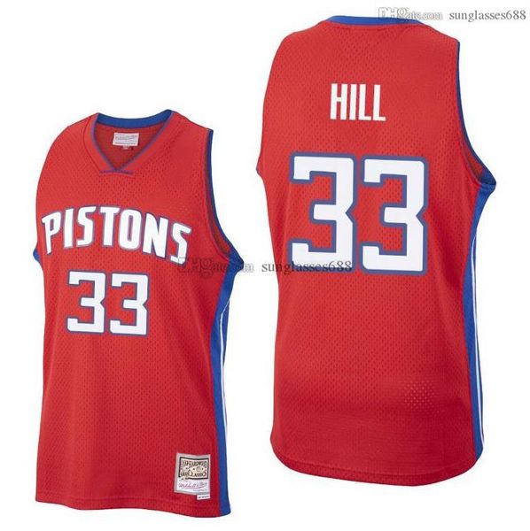 

stitched grant hill jersey s-6xl mitchell & ness 1995-96 mesh hardwoods classics retro basketball jerseys men women youth, Black;red