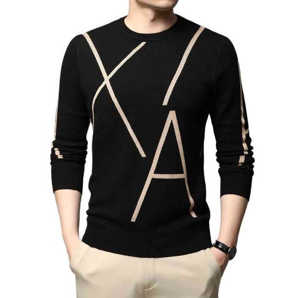 

2021 new fashion brand knit high end digner winter wool pullover black sweater for cool autum casual jumper mens clothing