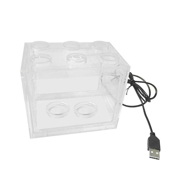 

aquariums usb mini aquarium fish tank with led lamp light home office desktea table decoration
