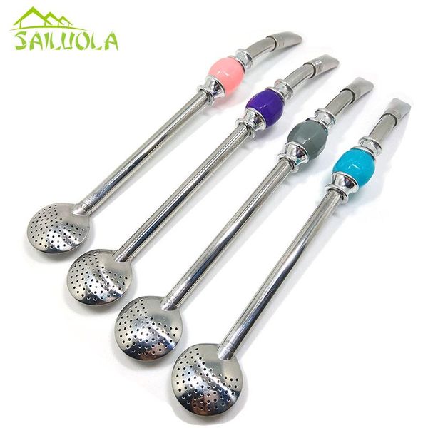 

drinking straws 304 stainless steel bombilla yerba mate filter straw