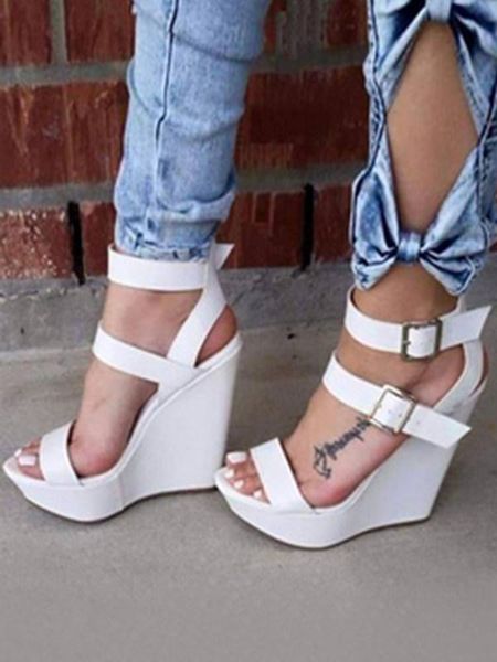 

shoes, sweet fashion freight white leather, 15 cm wedge sandals, women's sandals. size: 34 and 45 sandals, Black