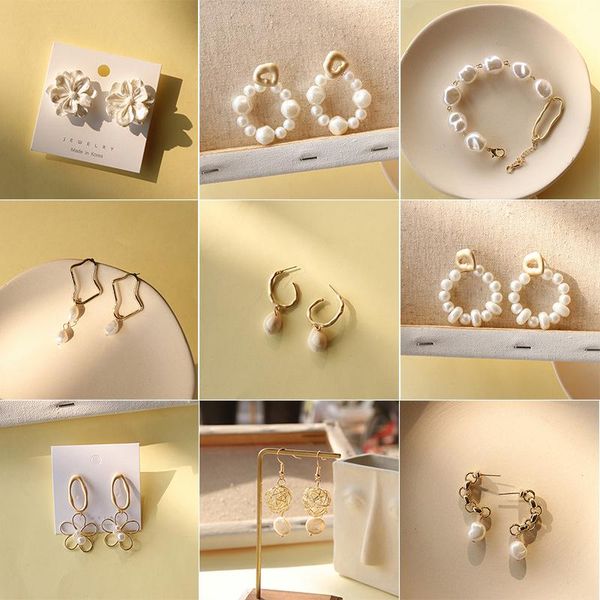 

hoop & huggie simple plain gold color metal pearl earrings fashion big circle hoops statement for women party jewelry kolczyki, Golden;silver