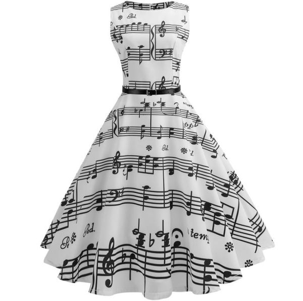 

casual dresses women's fire note print lace up waist hem dress, Black;gray