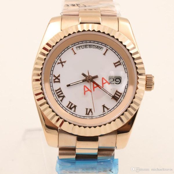 

mens watch stainless steel luxury mechinal 40mm size sapphire glass, Slivery;brown