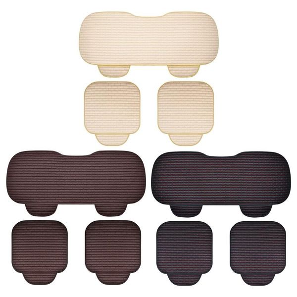 

car seat covers fiber linen fabric cushion three-pieces set