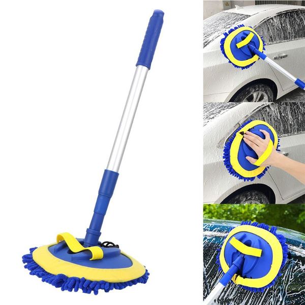 

car washer wash brush cleaning tools mop telescoping long handle chenille broom auto accessories