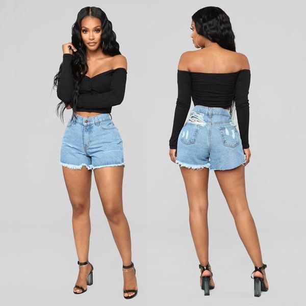 

women summer denim shorts jeans high waist short push up skinny thin women's, White;black