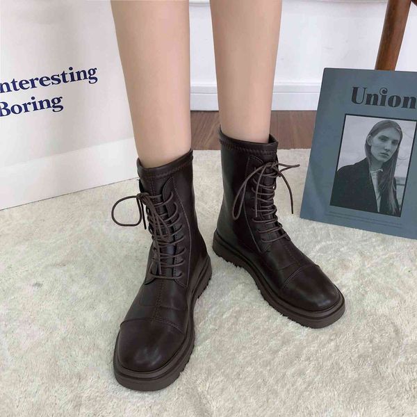 

boots leather ankle boots of plutonium women's leather chelsea warm stuffed sole st round ladies lace-up women's platform shoes 7b, Black