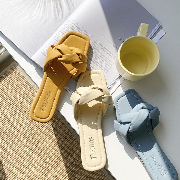 

luxury slippers woven net red slippers in spring 2021, Black