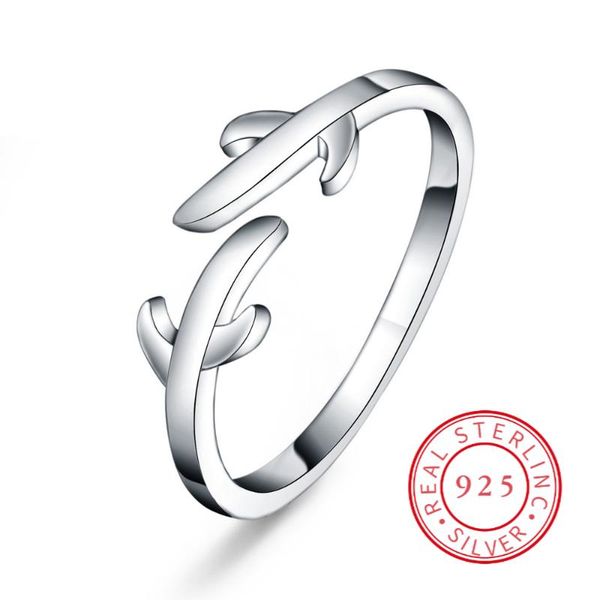 

wedding rings 925 sterling silver antlers open ring ladies fashion engagement party strap jewelry gift, Slivery;golden