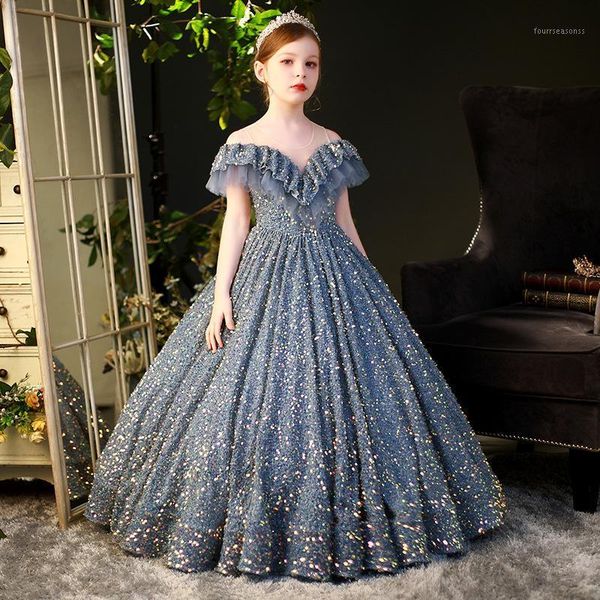 

girl's dresses 2-12t kids for party wedding dress sequins children pageant gowntulle princess girls toddler girl clothing1, Red;yellow